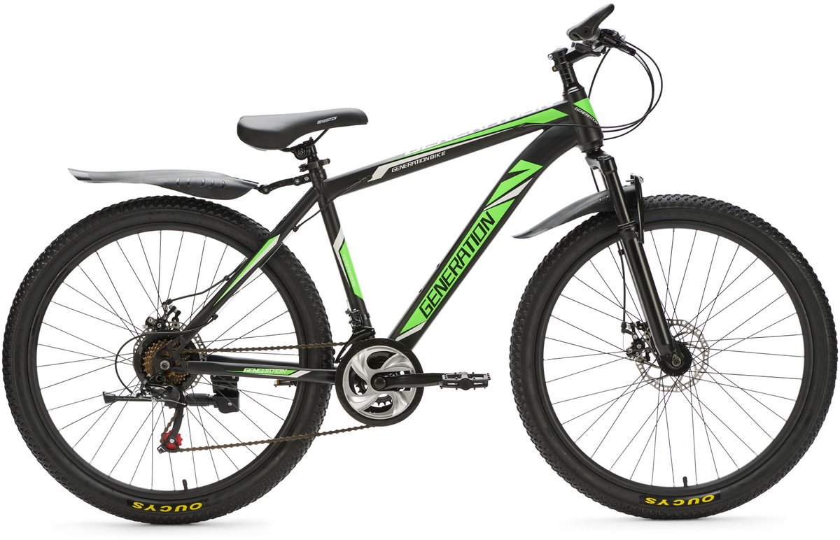 generation mountainbike 26 inch groen zwart spatborden