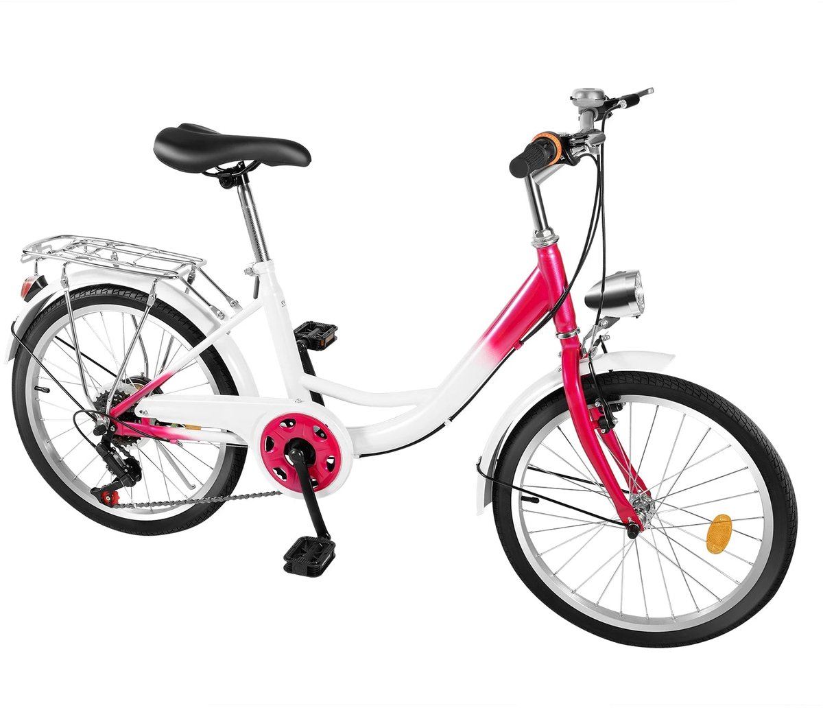 Kinderfiets – 20-Inch Fiets – Stadsfiets – Comfortfiets – Damesfiets – 6 Versnellingen – Koolstofstaal Frame - Roze Kinderfiets kopen online