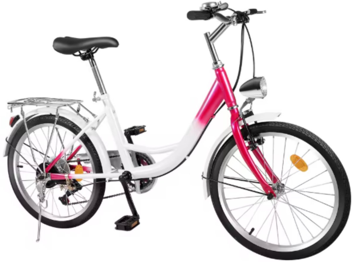 kinderfiets fioren rosaline 20 inch 6 versnellingen roze voor meisjes peuterfiets verstelbaar in hoogte
