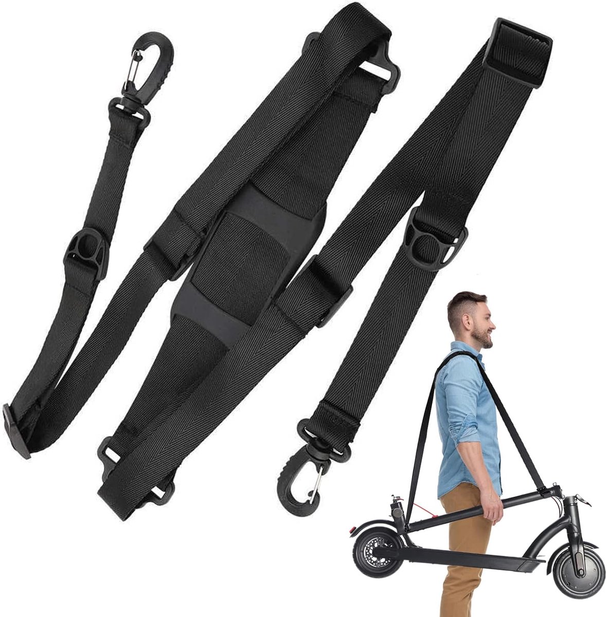 KZQ Schouderriemen - Riemen - Scooterriemen - Fietsriemen - Raceriemen - Verstelbare riemen - Scooterriemen - 1,6 m - Elektrische kinderfiets - Zwart Fiets kopen online