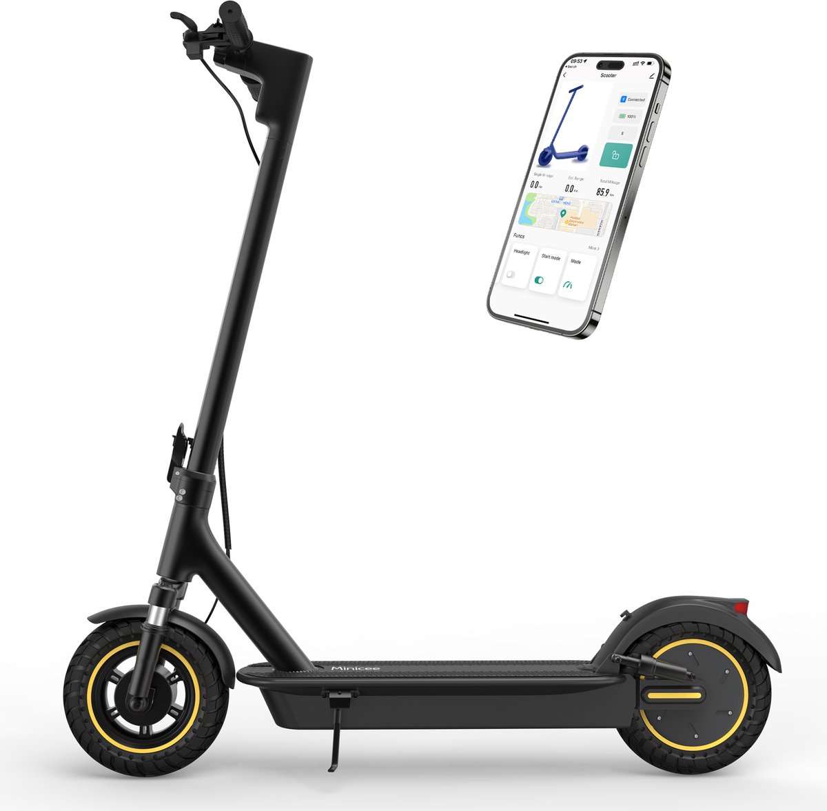 Minicee elektrische scooter voor volwassenen, krachtige 500W-motor, topsnelheid 35 km/u, maximaal bereik 35 km, opvouwbare elektrische scooter voor volwassenen Elektrische Step kopen online