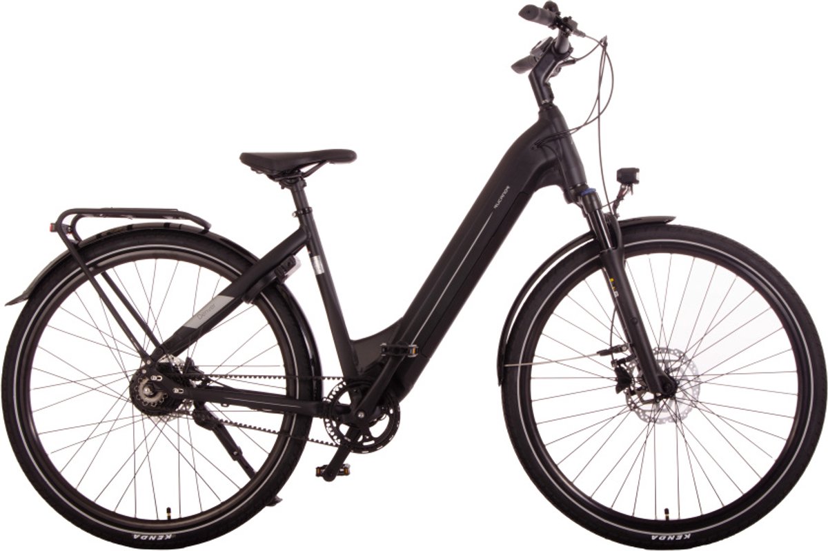 Rucanor Denver - Elektrische fiets 28 Inch - 48 cm - Damesfiets met Riemaandrijving - Hydraulische schijfrem - 550 Wh Accu - Matzwart Fiets (elektrisch) kopen online