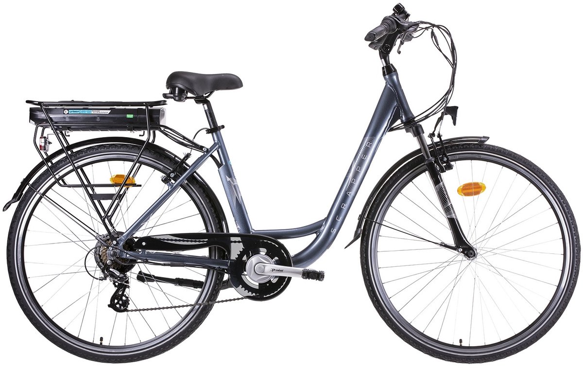 Scrapper elektrische damesfiets 13Ah 7sp 28 inch blauwgrijs Fiets (elektrisch) kopen online