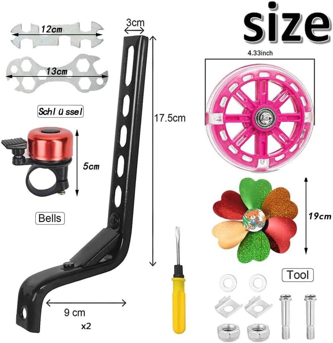 Steunwielen voor kinderfiets - Hulpwielen voor volwassenen - Roze Kinderfiets kopen online