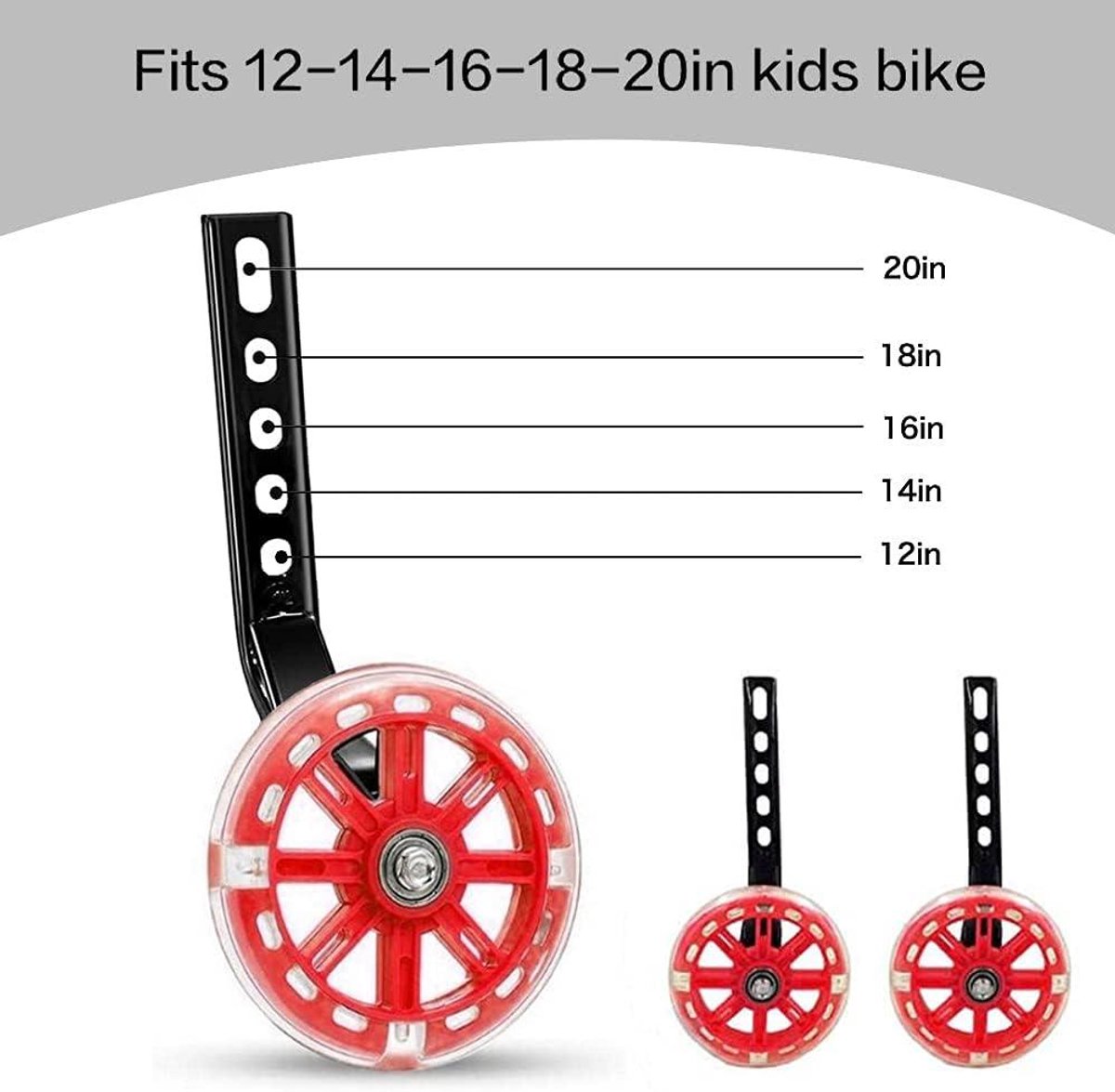 steunwielen voor kinderfiets rode hulpwielen voor volwassenen