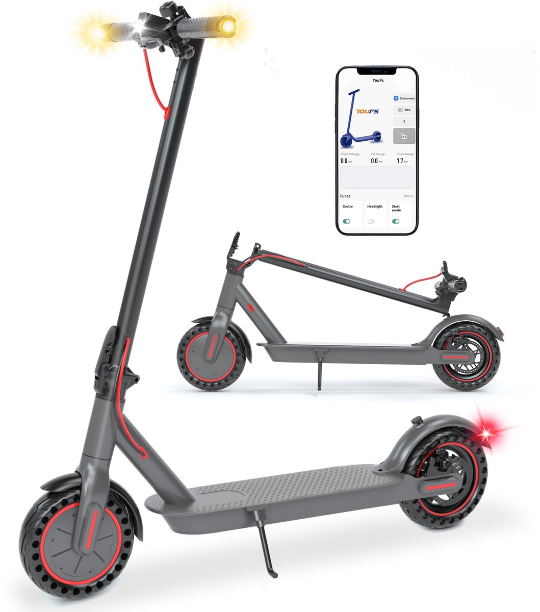 YEE RUN Elektrische Step, electric scooter, inklapbaar, 350W motor, max. snelheid 25km/h, bereik 25km, 120kg Max. Belastbaar, jongeren en volwassenen, LED-display en APP, zwart. Elektrische Step kopen online