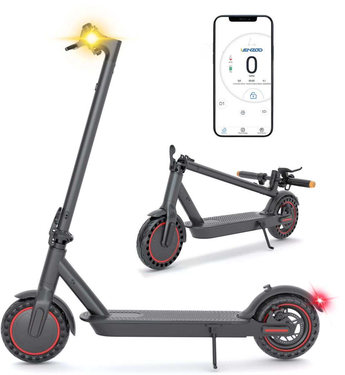 YEE RUN Elektrische Step voor volwassenen, electric scooter, inklapbaar, 350W Motor, 25km/h max. snelheid, 30km bereik, LED-display, Schijfremmen. Elektrische Step kopen online