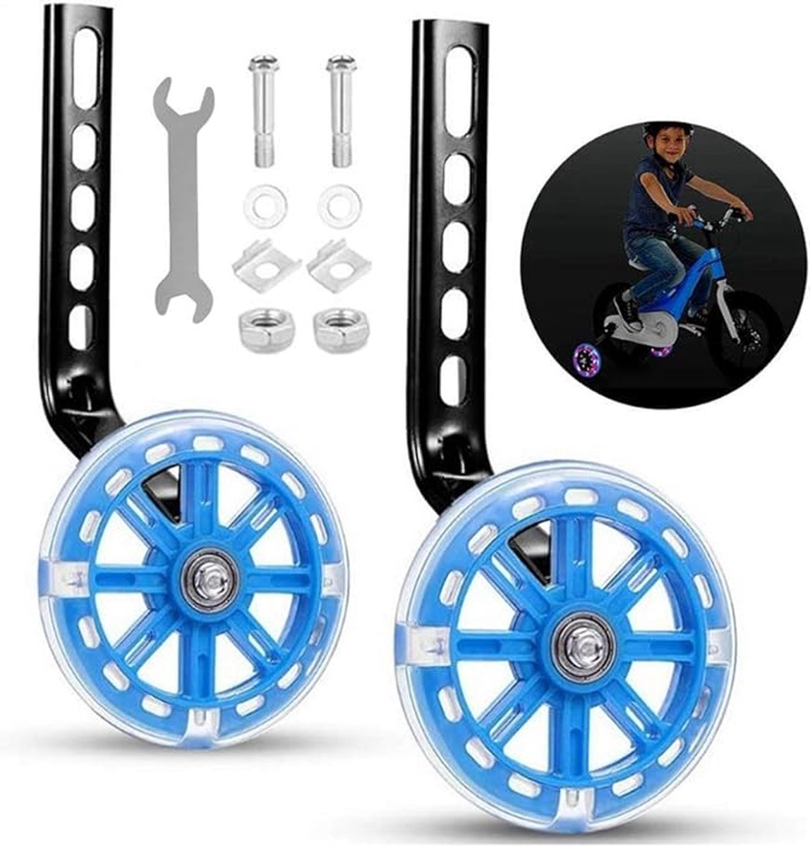 Zijwieltjes voor Kinderfiets - 12-20 Inch - Kleur Blauw - 12 inch/14 inch/16 inch/18 inch/20 inch - Zijwielen - Kinderfietsaccessoires Kinderfiets kopen online