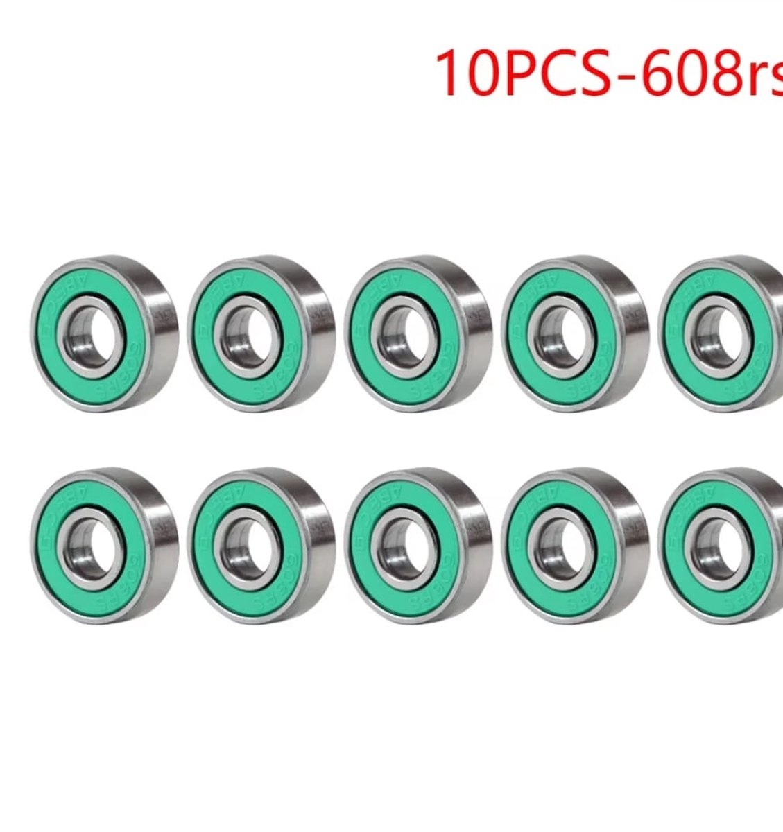 10 x lager 608 rs abec 9 kogellager groen skateboard skealers step smartkabel