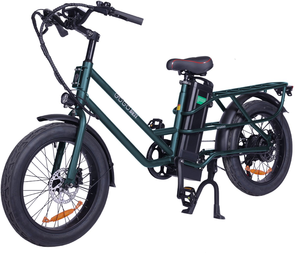 1x Elektrische Fatbike - 250W Motor - 48V 15.6Ah 80km Bereik - 20"x3,0" banden - Dubbele schijfremmen - donkergroen Fiets (elektrisch) kopen online
