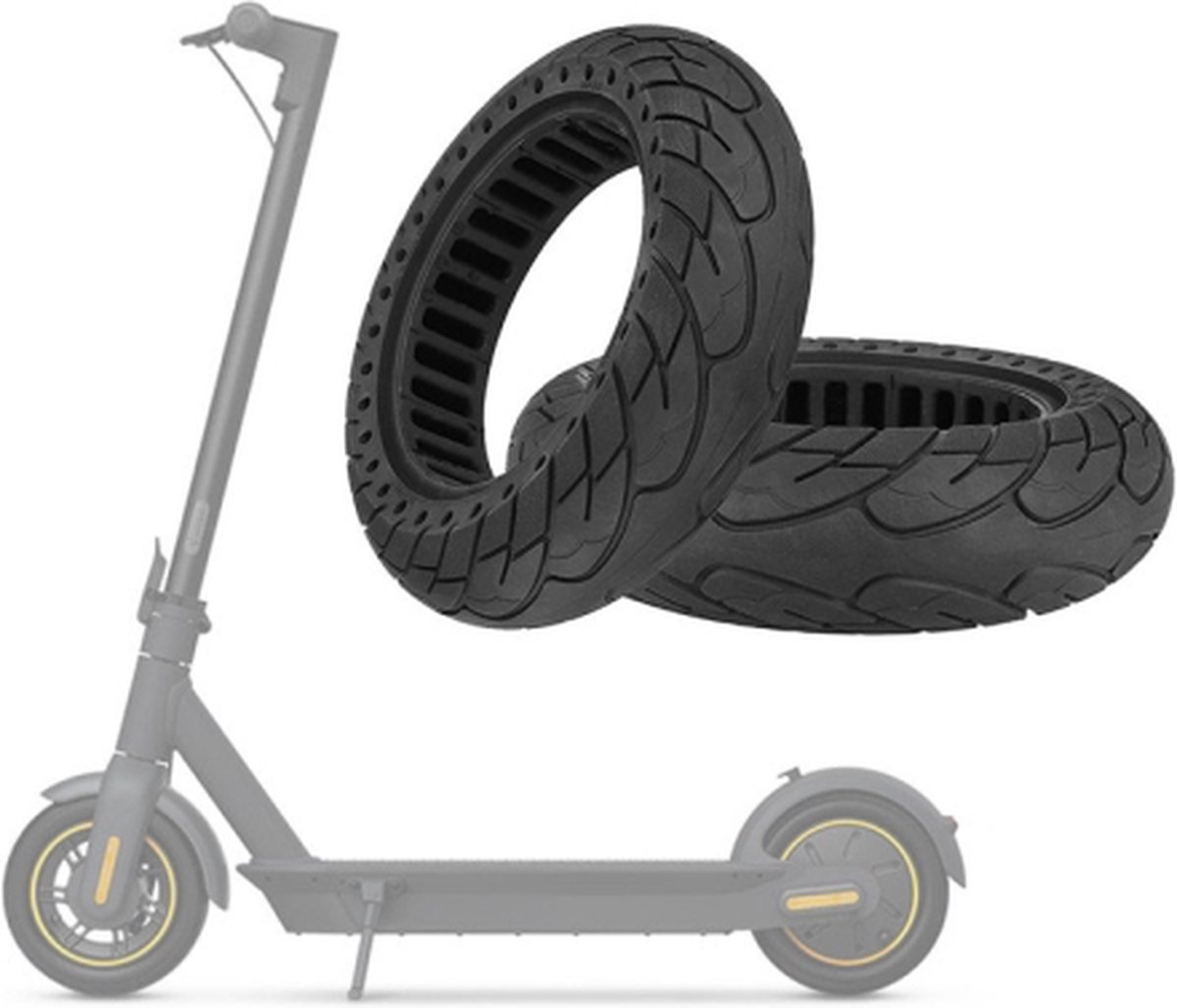 2 pc's 10 inch Soid Tyre Shock Absoption Tubeless Honeycomb Tyre for Ninebot Max G30 Buitenspeelvoertuigaccessoire kopen online