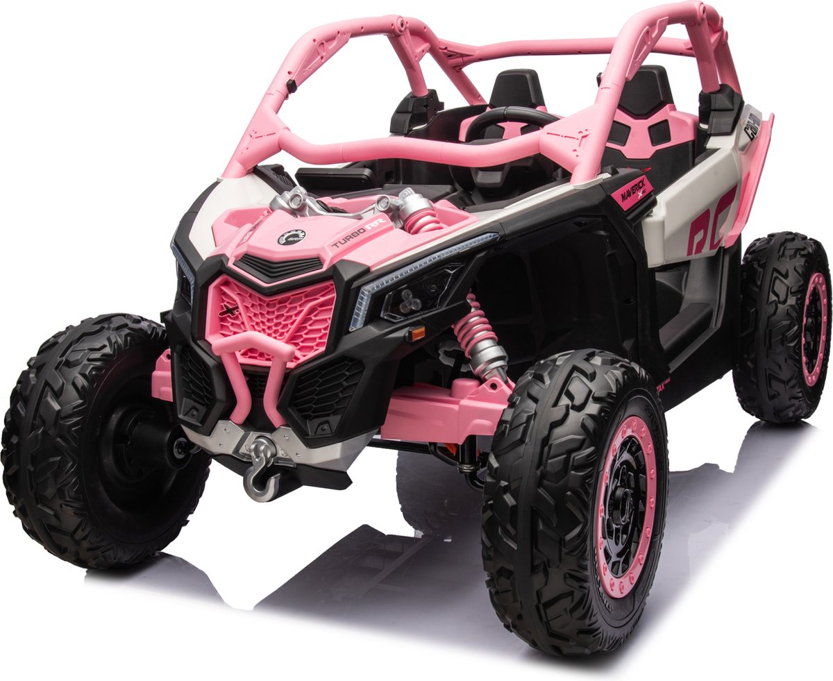 2 persoons elektrische kinderauto CAN-AM Maverick buggy 24V 2-zits Kinderauto met afstandsbediening Roze Accuvoertuig kopen online