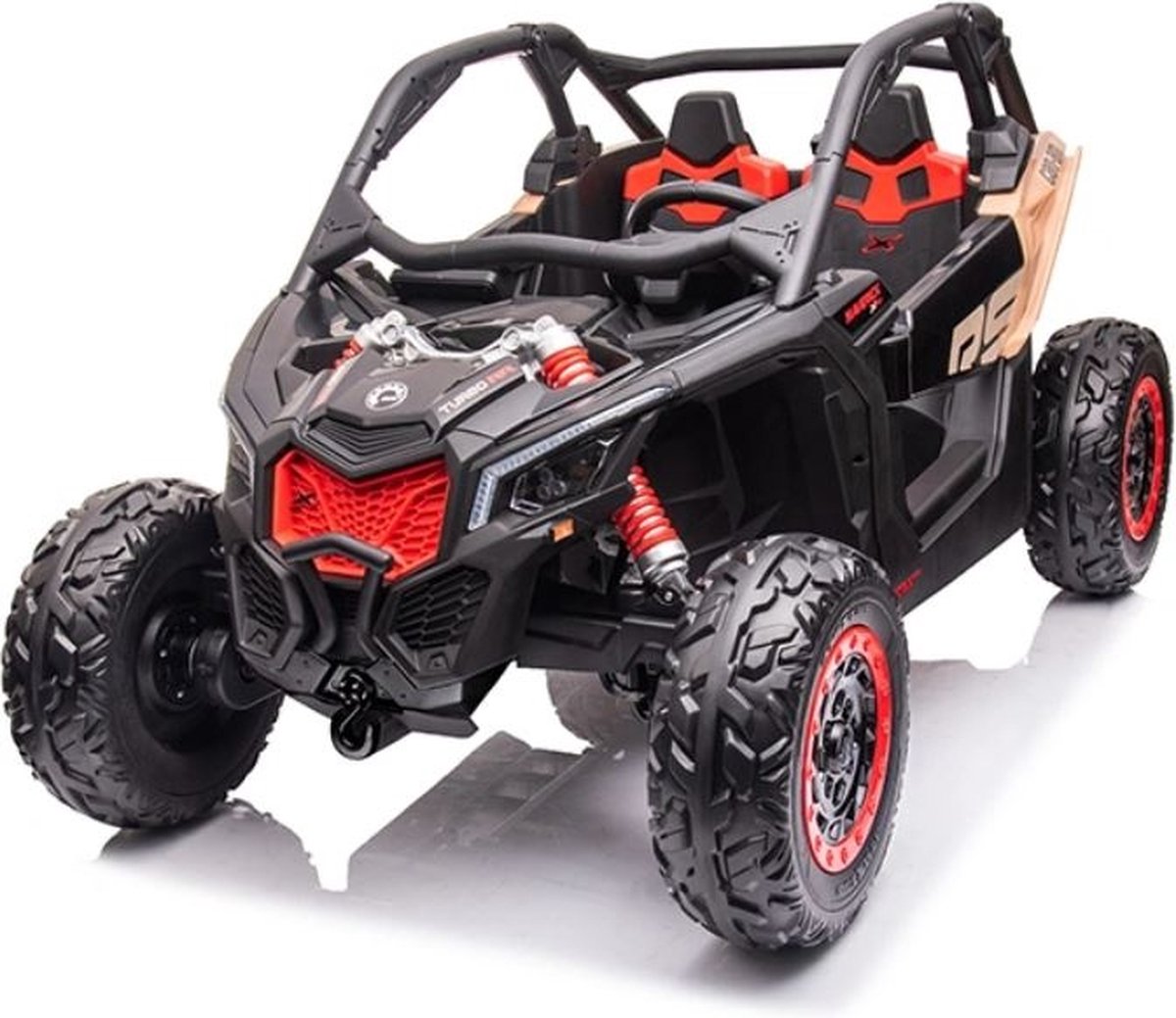 2 persoons elektrische kinderauto CAN-AM Maverick buggy 24V 2-zits Kinderauto met afstandsbediening Zwart Accuvoertuig kopen online