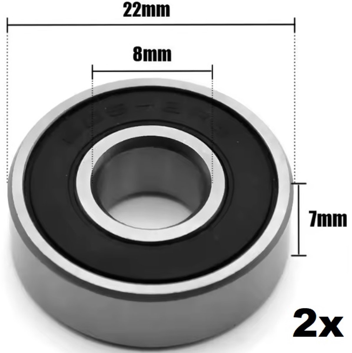 2 stuks 608rs kogellager voor skates skateboards fidget spinners rollators etc abec 7 608rs 8x22x7mm