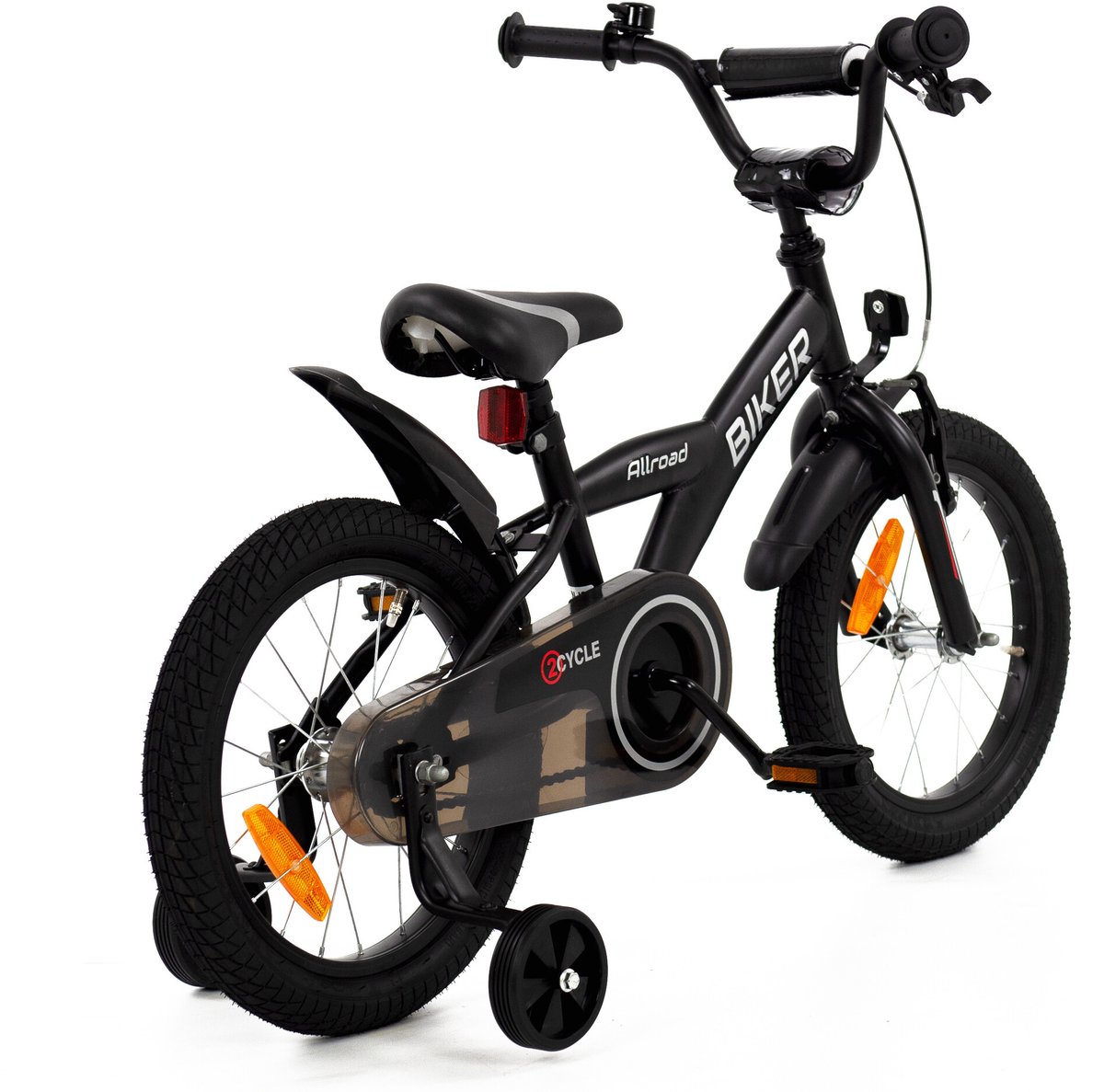 2Cycle Biker kinderfiets 16 inch (4 tot 6 jaar) voor jongens zwart Kinderfiets kopen online