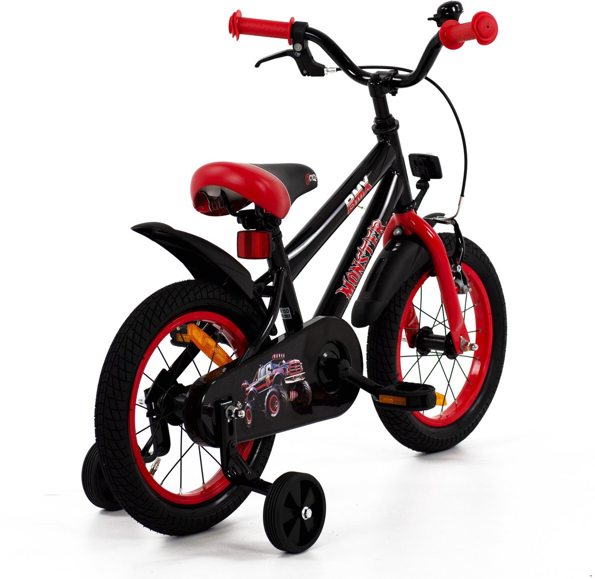 2Cycle Monster kinderfiets 14 inch (3 tot 5 jaar) voor jongens zwart Kinderfiets kopen online