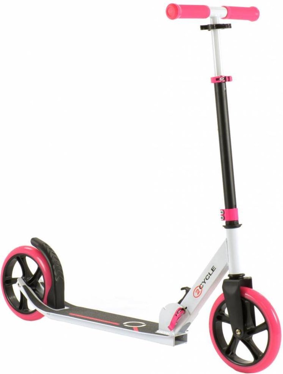 2Cycle Step - Kinderstep - Aluminium - Grote Wielen - 20cm - Autoped -Roze-Wit Step kopen online