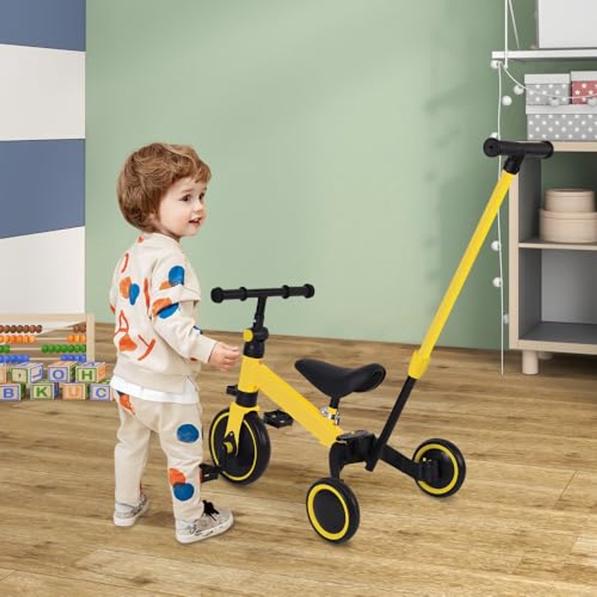 3-in-1 Driewieler voor Peuters met Duwstang - Geschikt voor 1-5 Jaar Driewieler kopen online