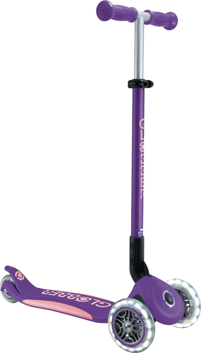 3-Wiel Step - Globber Primo Foldable Plus Lights Purple - paars - lichtgevende wielen - vouwbaar - in hoogte verstelbaar - vanaf 3 tot 9 jaar Step kopen online