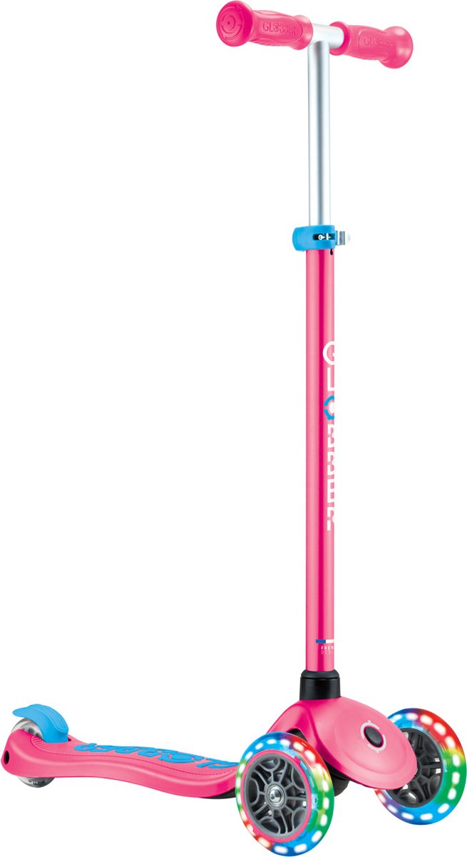 3-Wiel Step - Globber Primo Plus Lights Fuchsia - roze paars - lichtgevende wielen - in hoogte verstelbaar - vanaf 3 tot 9 jaar Step kopen online