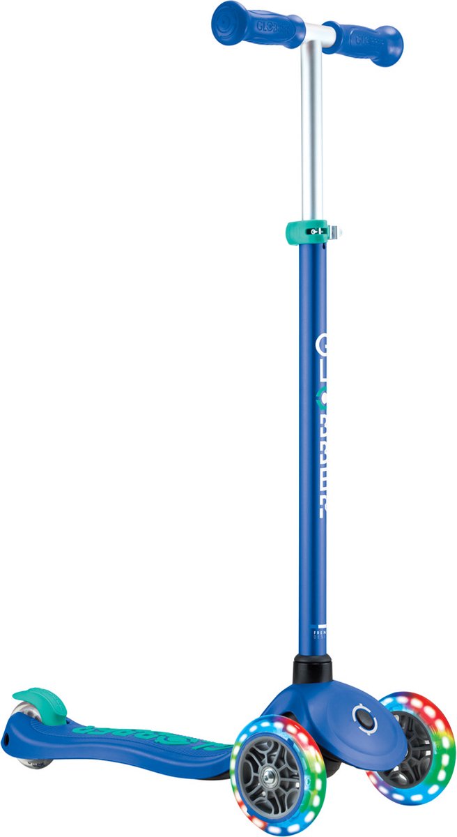 3-Wiel Step - Globber Primo Plus Lights Navy Blue - blauw - lichtgevende wielen - in hoogte verstelbaar - vanaf 3 tot 9 jaar Step kopen online