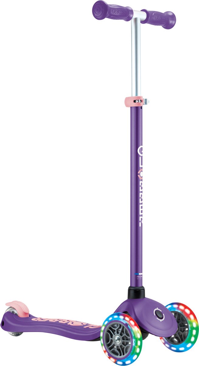 3-Wiel Step - Globber Primo Plus Lights Purple - paars - lichtgevende wielen - in hoogte verstelbaar - vanaf 3 tot 9 jaar Step kopen online