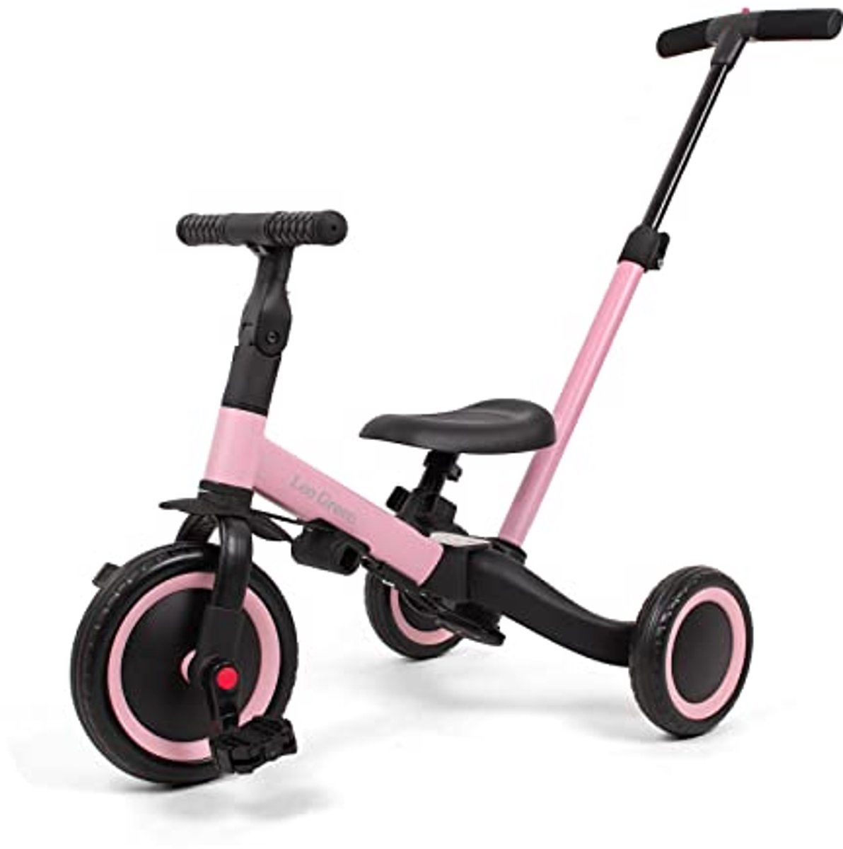 4-in-1 driewieler kinderfiets voor meisjes en jongens van 1-3 jaar, balansfiets, loopfiets, met duwstang, roze Driewieler kopen online