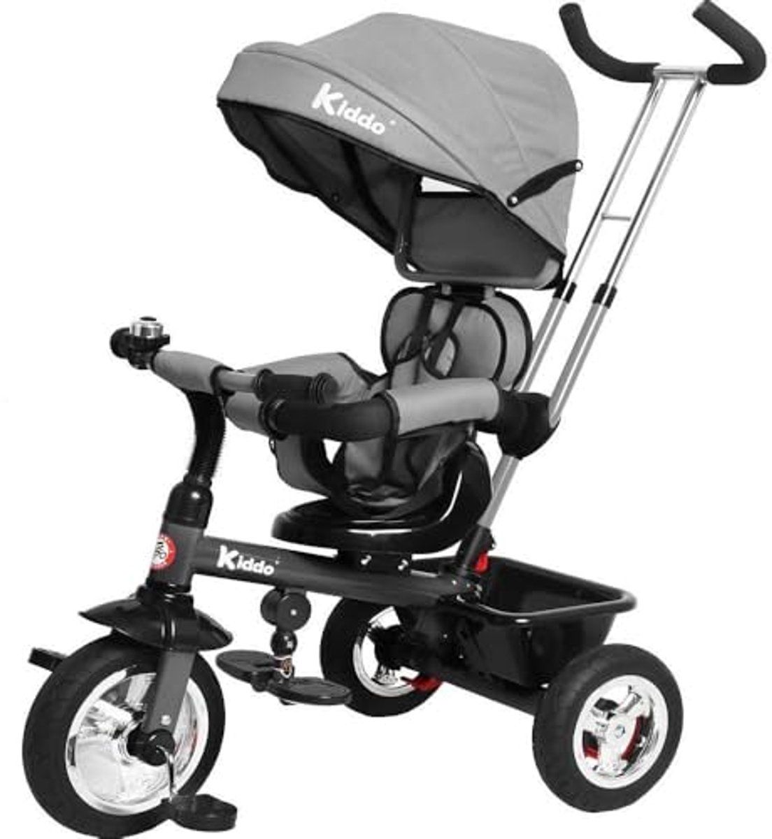 4 in 1 driewieler voor kinderen met draaibare stoel en achterrem zonnedak inclusief