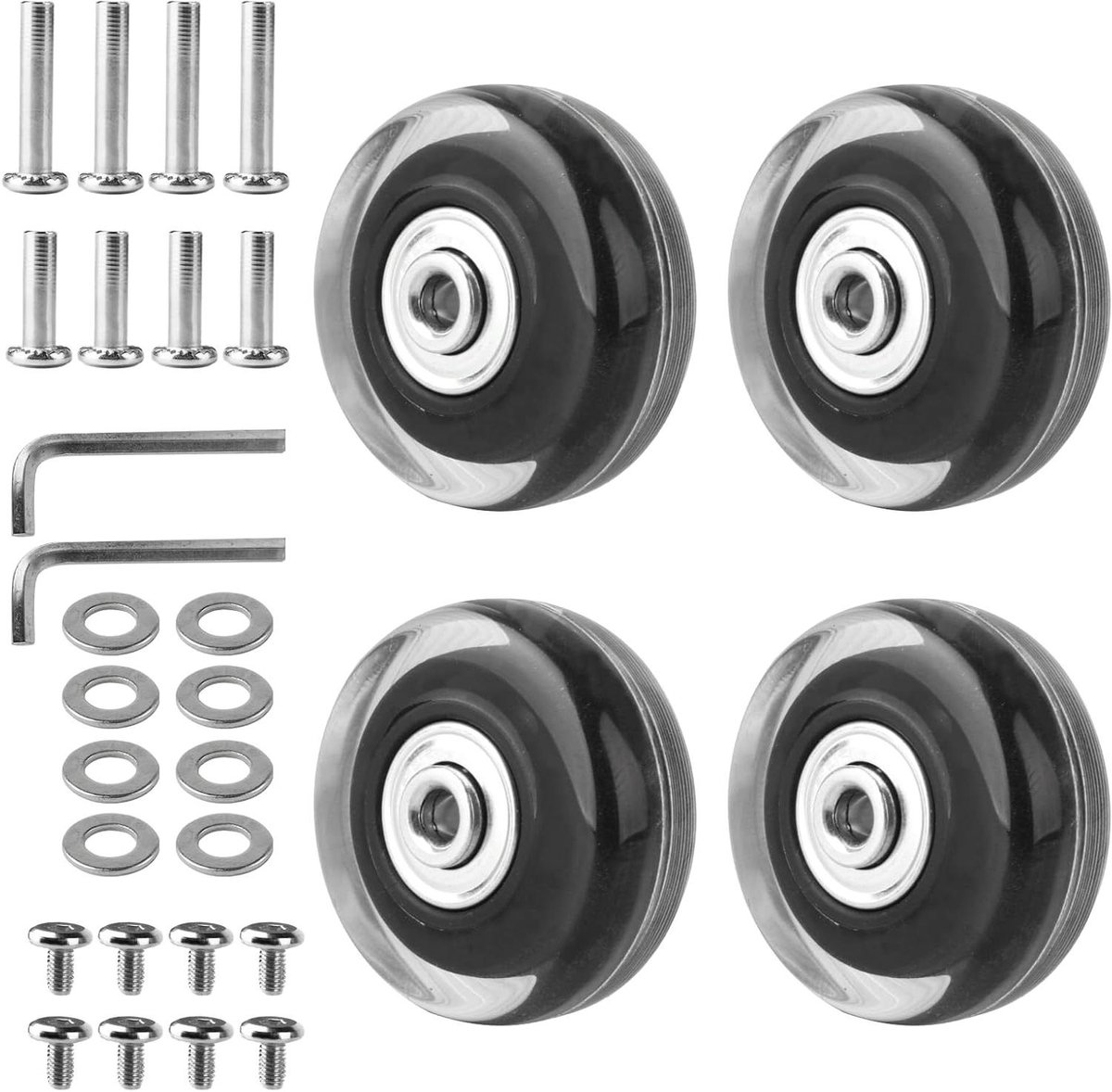 4 stuks bagage wielen 50x18mm vervangende kofferwielen rubberen wielen trolleys duurzame bagage onderdelen