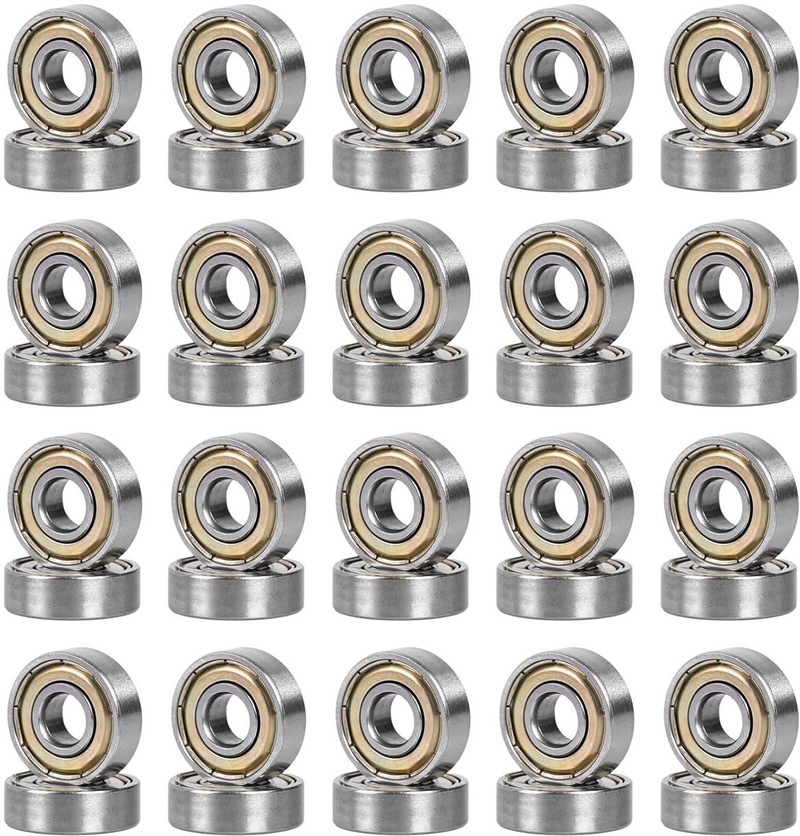 40 stuks miniatuur groefkogellagers voor skateboard, scooter en inline skates - dubbel afgeschermd - 8 x 22 x 7 mm Skateonderdeel kopen online