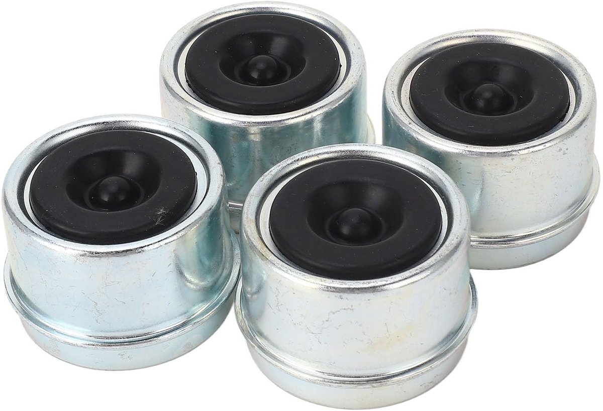 4PCS Trailer Bearing Dust Cover, 1.98in Trailer Axle Dust Cover Cup Grease Cover Wheel Hub Caps with 4 Rubber Plugs for Most 2000 To 3500 Pound Axles Trailer Boat Trailer RV Buitenspeelvoertuigaccessoire kopen online