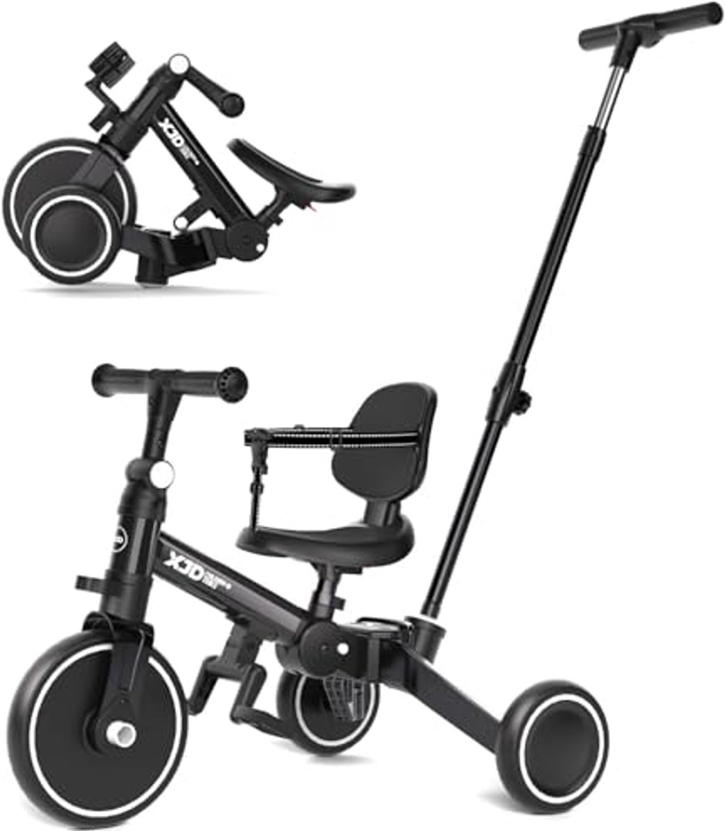 5-in-1 Driewieler voor Kinderen 1-4 Jaar - Loopfiets met Duwstang en Verstelbare Zitting Driewieler kopen online