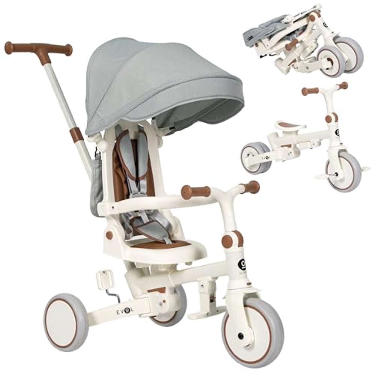 5-in-1 Evolutie Babydriewieler voor Kinderen van 1 tot 5 Jaar - Verstelbare Fiets met Rugleuning en Veiligheidsbeugel - Geschikt als Driewieler of Loopfiets Driewieler kopen online