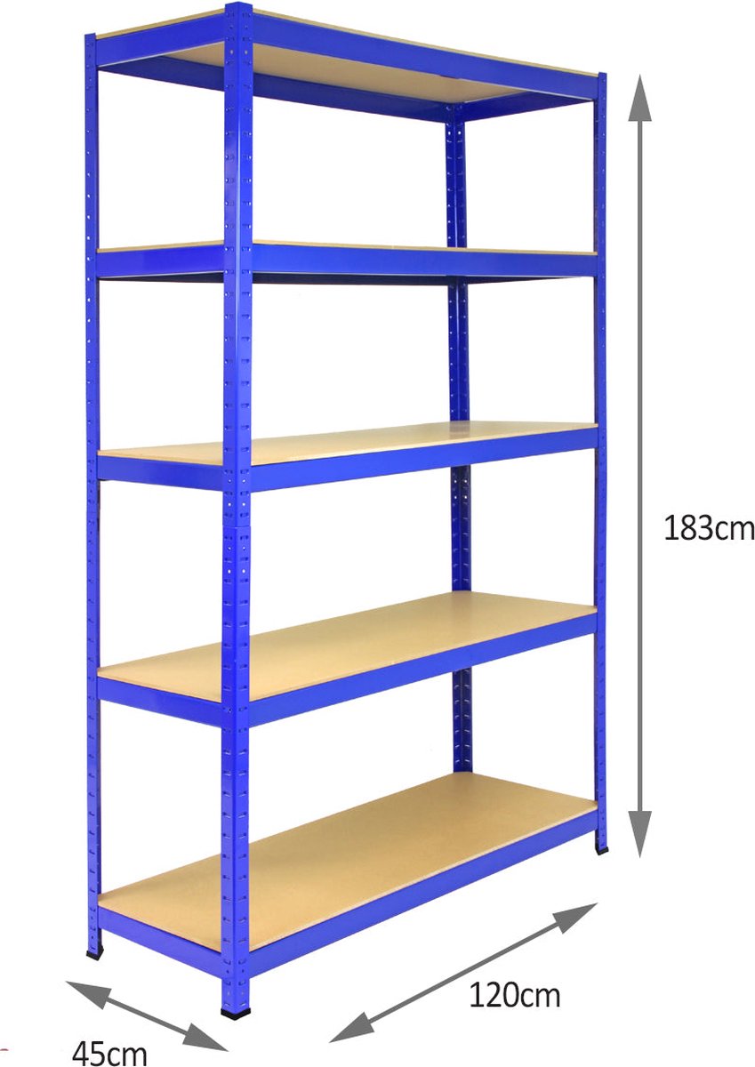5 x T-Rax 1200mm x 450mm x 1800mm Blauw Wandrek kopen online
