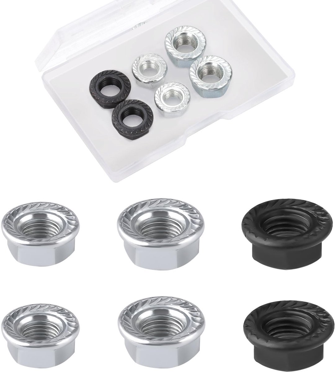 6pcs bicycle wheel axle nut m8 m9 5 m10 bicycle hub flange axle nut bicycle axle nut bicycle parts for mountain road commuter bike front and rear wheel axle 3 sizes