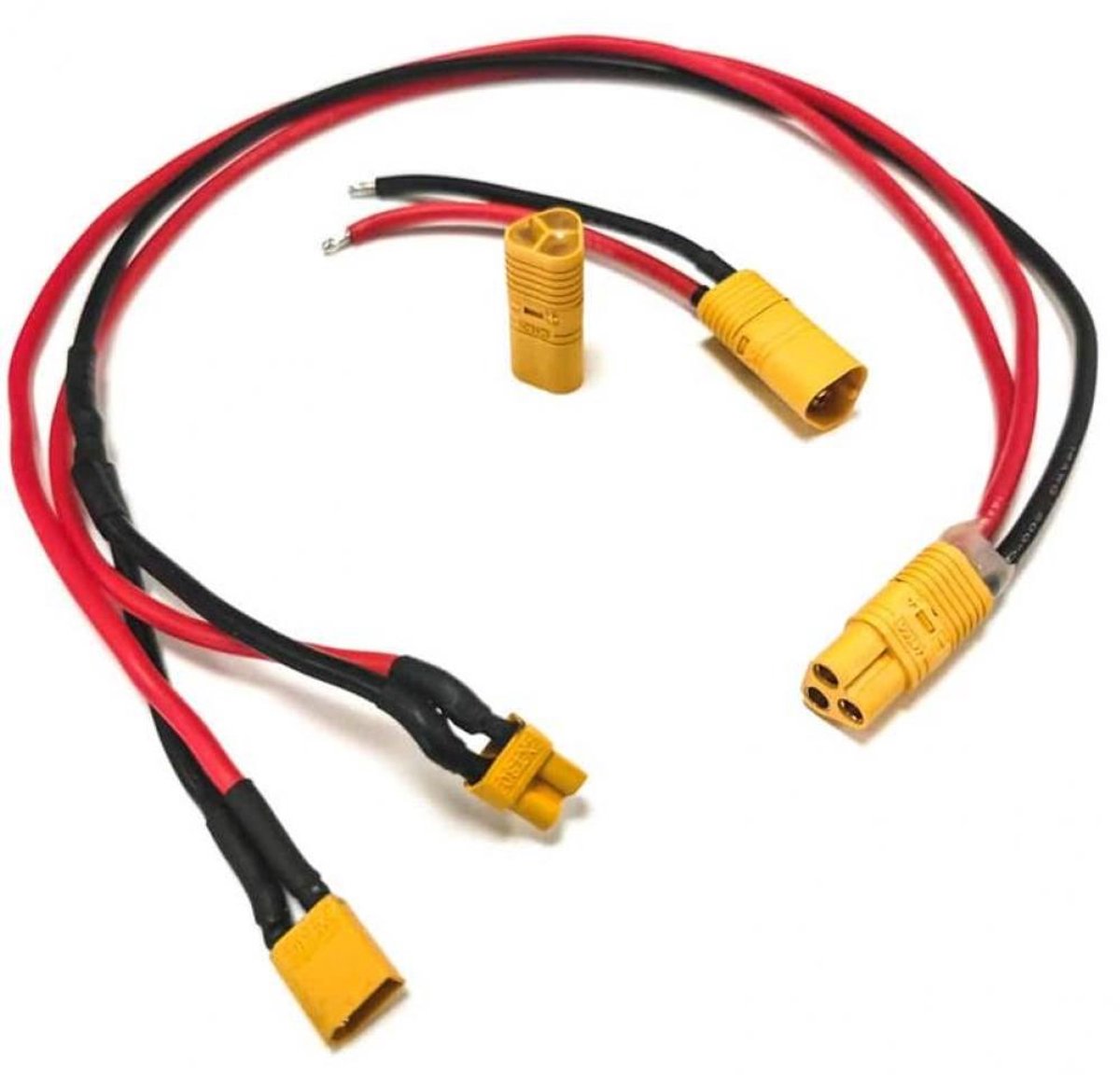 aansluitkabel geschakeld voor externe batterij