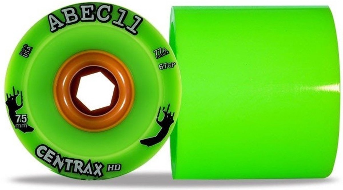abec 11 centrax hd 75mm wielen 74a green