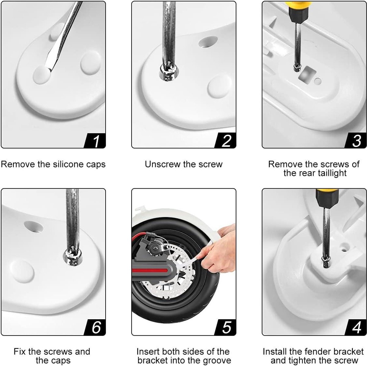 Achterspatbord en spatbordbeugel voor elektrische scooter - wit, geschikt voor Xiaomi M365/M365 Pro Buitenspeelvoertuigaccessoire kopen online