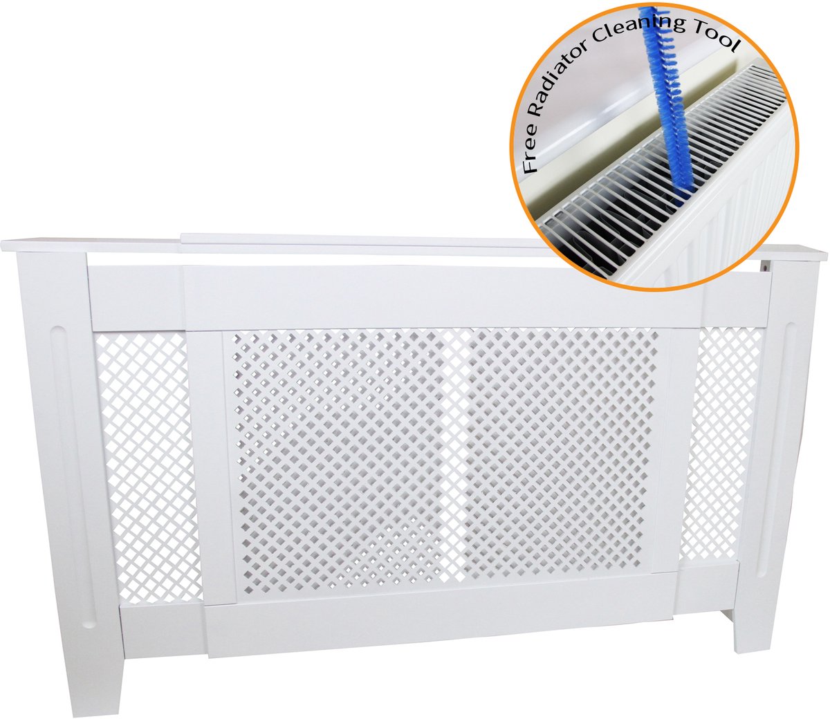 Adjustable Radiator Cover MDF White 1400mm - 1920mm Radiator onderdeel en accessoire kopen online