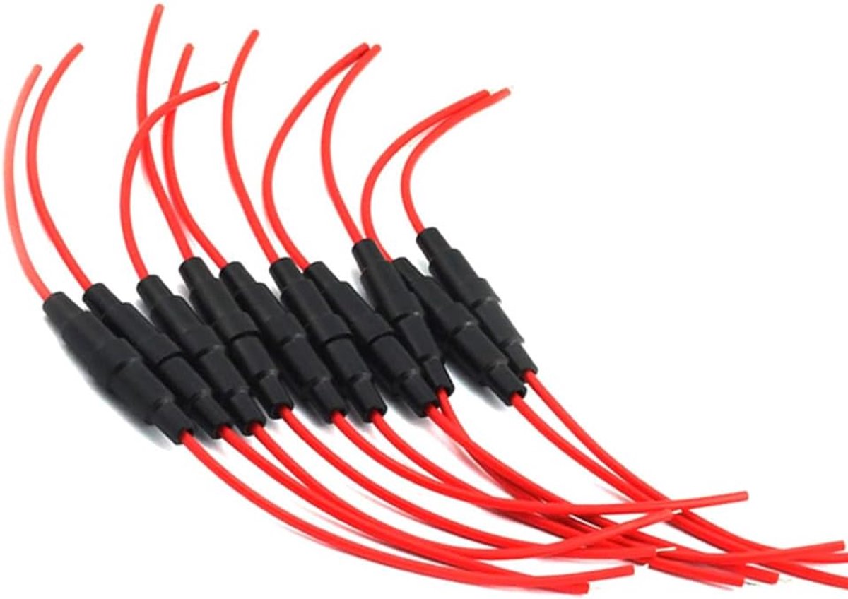 Aiqeer 20Pcs 6 X 30mm Inline Glass Tube Fuse Holder, 32V 20A Car AGC Glass Fuse Holder with 16 AWG Wire (Black) Skateonderdeel kopen online