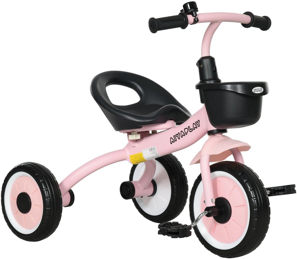 aiyaplay kinderdriewieler metaal eva kunststof pe 70 5l x 53b x 58h cm roze