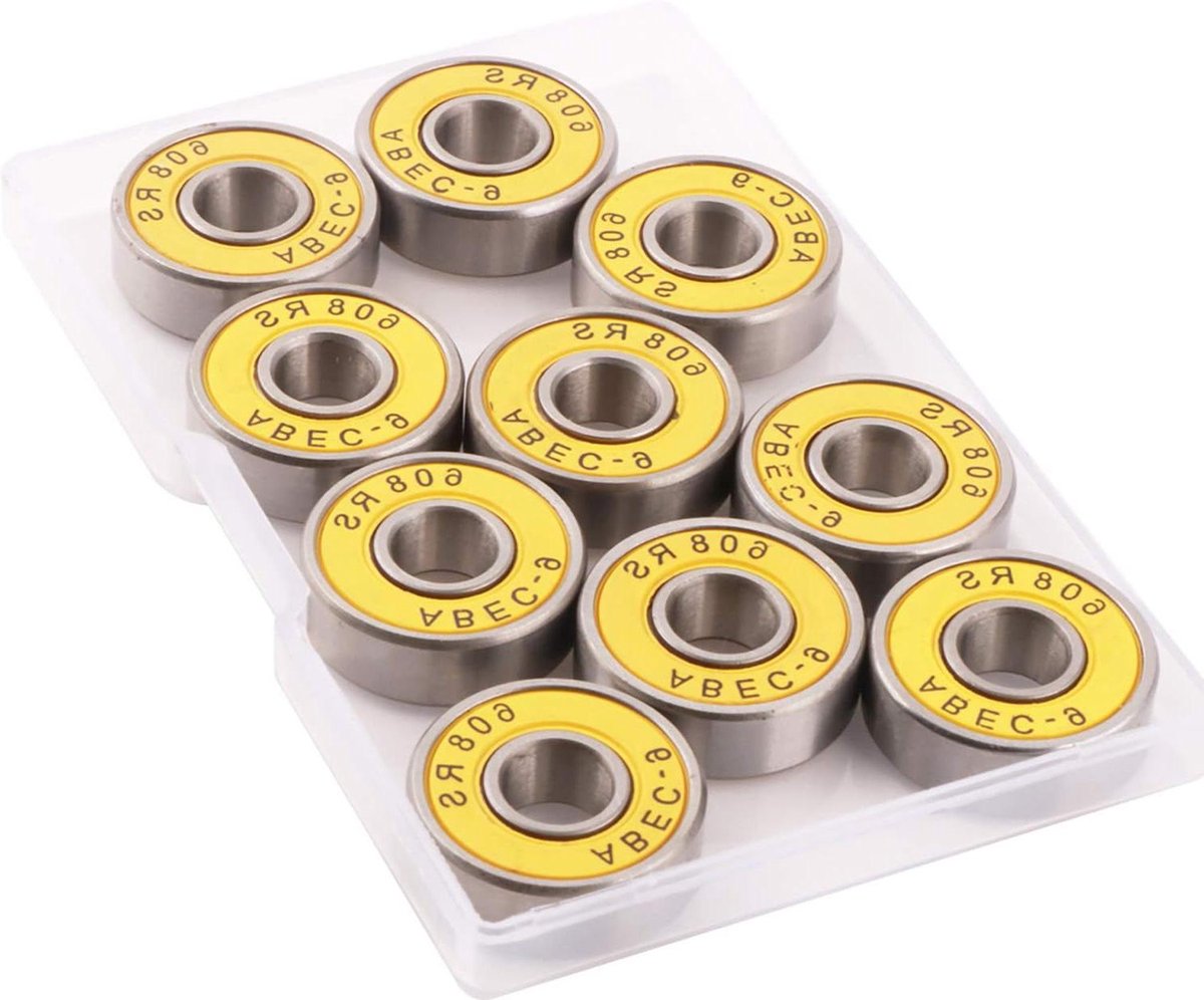 Allecto Plus - 10 Stuks Kogellagers voor Skateboard en Longboard | ABEC 9 | Frictievrij | Scooter en Inline Skates Skateonderdeel kopen online