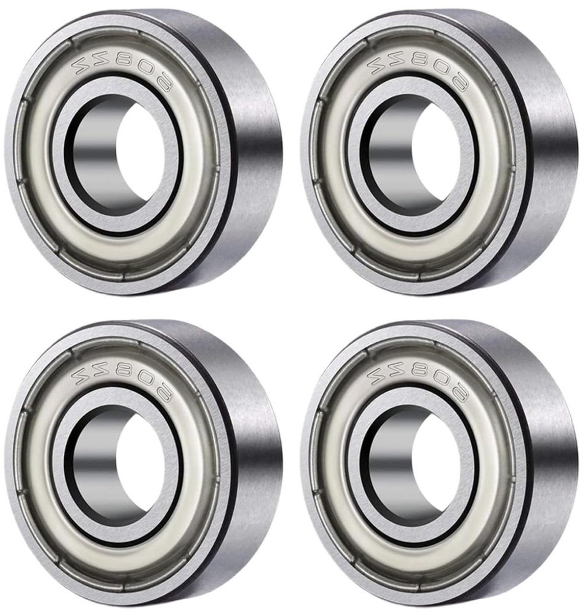Allecto Plus - 4 stuks kogellagers voor skateboard en inline skates, 608 ZZ, geschikt voor diverse toepassingen Skateonderdeel kopen online