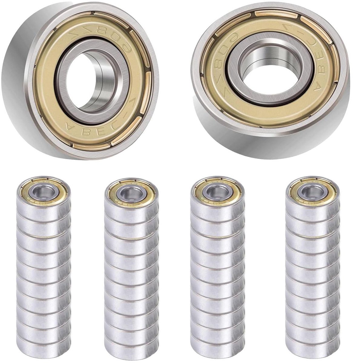 Allecto Plus - 50 stuks duurzame miniatuurgroefkogellagers 8 x 22 x 7 mm - dubbel afgeschermd - voor skateboard, scooter, inline skates Skateonderdeel kopen online