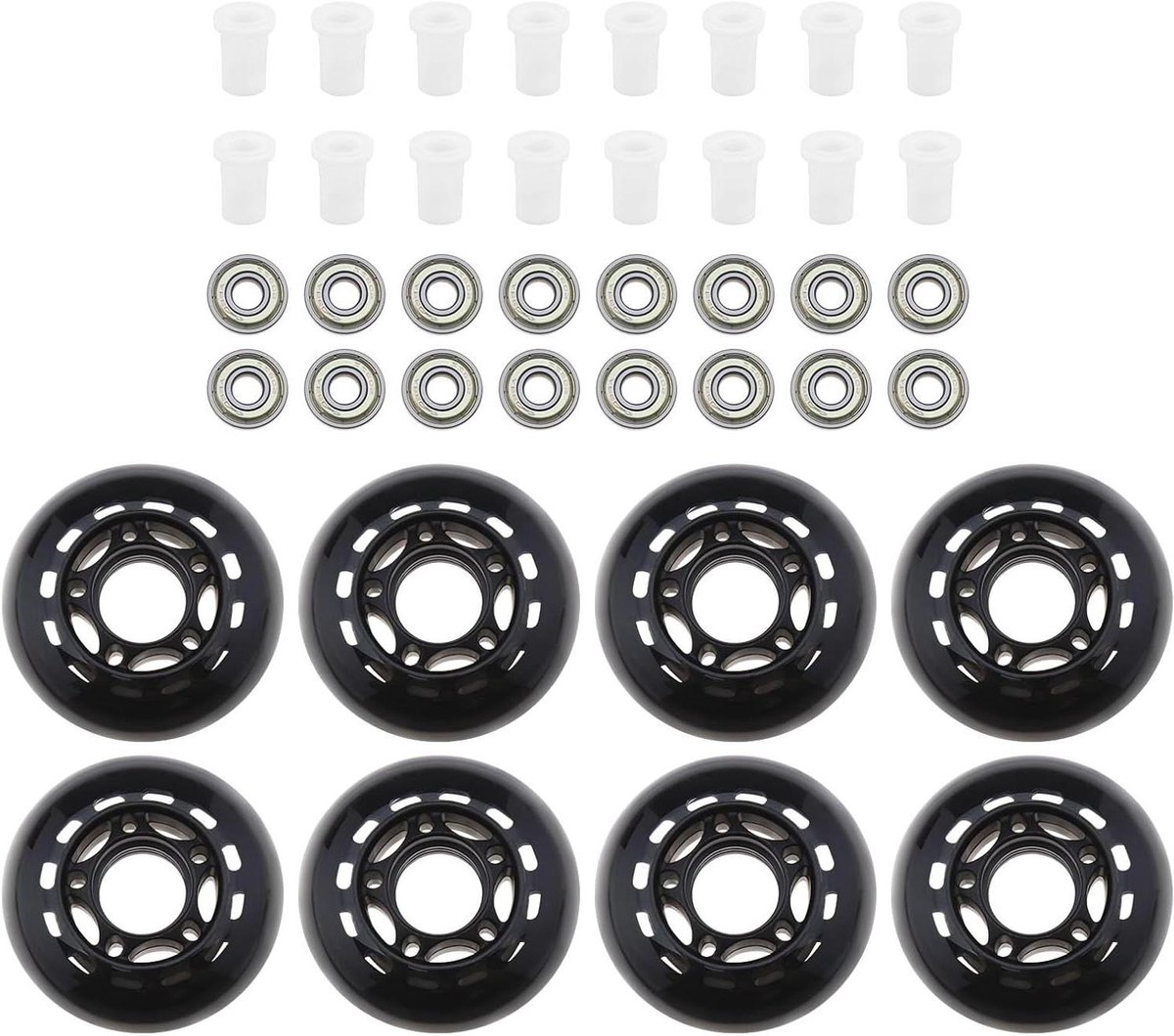 allecto plus 8 pack 64mm 82a inline skate wielen met abec 7 lagers rollerskates wielen voor binnen en buitenschaatsen