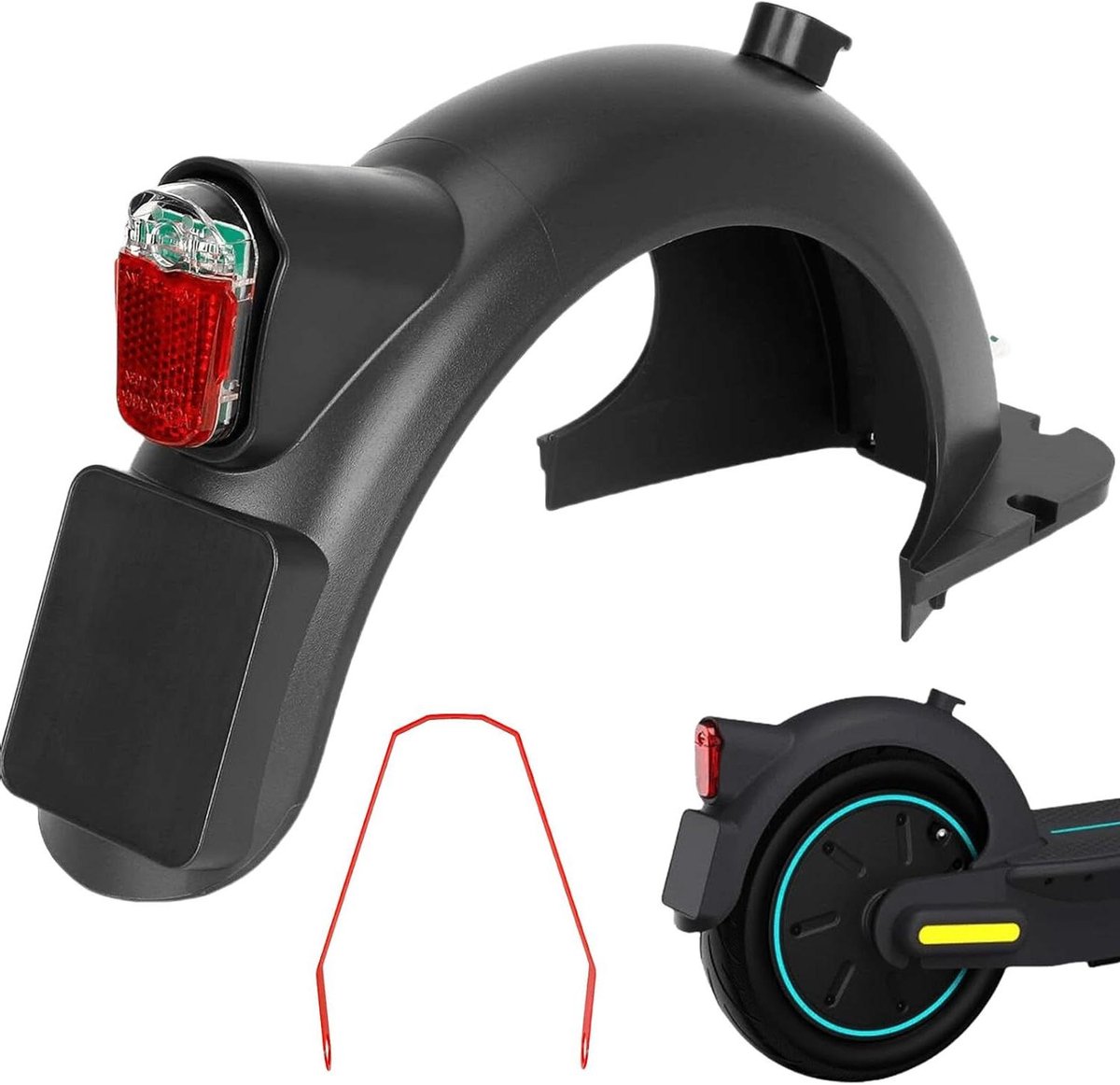 Allecto plus - Achterspatbord met metalen houder en LED-achterlicht voor Elektrische Scooter Segway Ninebot Max G30/G30LP/G30LE/G30LE II - Reserveaccessoires Buitenspeelvoertuigaccessoire kopen online