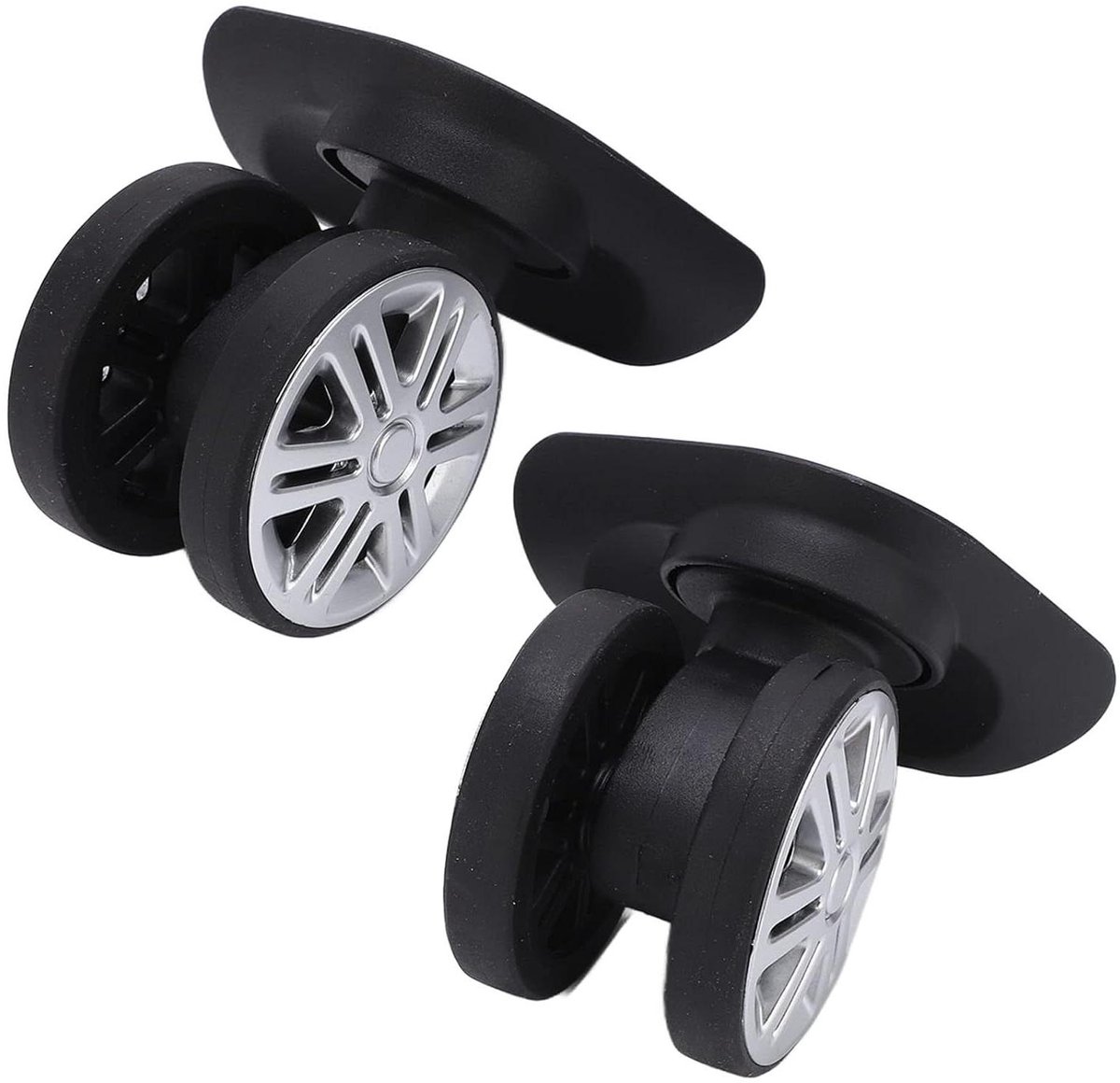 allecto plus bagage wielen set voor koffer vervanging a19 mute dubbele rij wielen reisaccessoire bagagekarren zwart