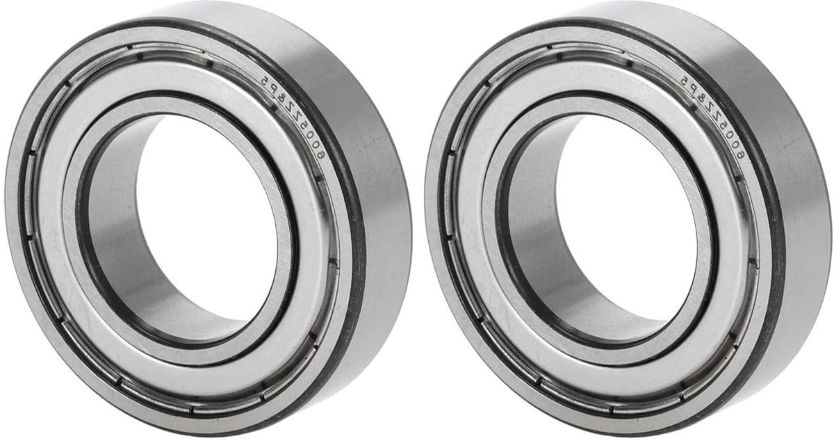 allecto plus diepe groefkogellagers p5 25x47x12mm gesmeerde dubbele metalen afdichting zilverkleurig geschikt voor scooter en skateboard wiel verpakking van 2