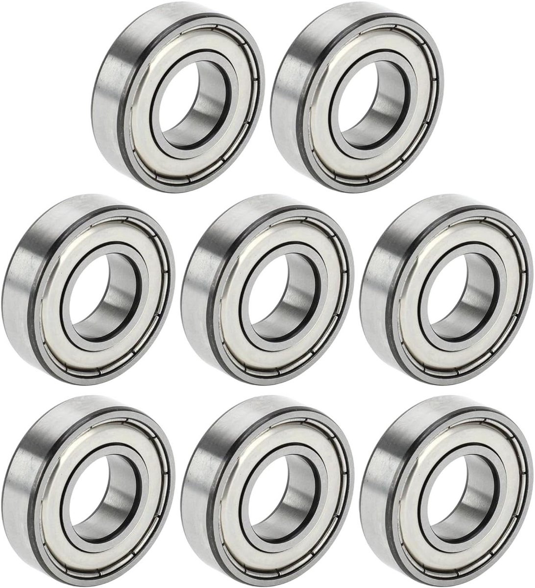 Allecto plus - Diepe groefkogellagers P5 voor scooter en skateboard wiel - set van 8 stuks met dubbele metalen afdichting - 15 x 32 x 9 mm - gesmeerd. Skateonderdeel kopen online