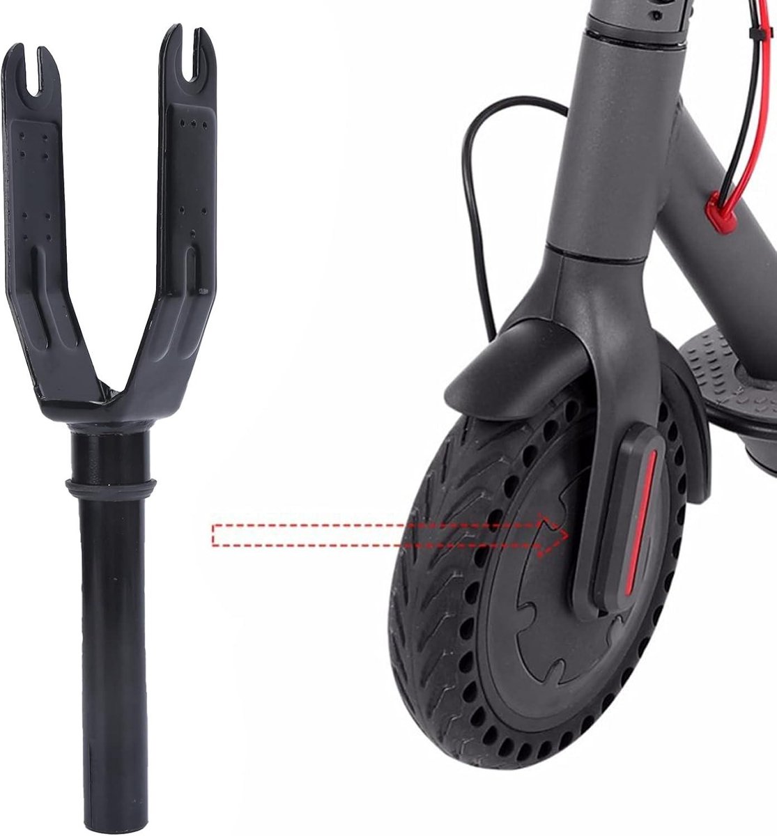allecto plus duurzame scootervork voor xiaomi m365 en m365pro eenvoudig te installeren